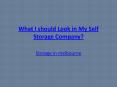 What I should Look in My Self Storage Company?