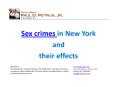 Sex Crimes in New York and Their Effects
