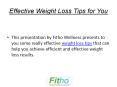 Effective Weight Loss Tips for You