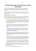 SEO And Web Design - How to make your website more visible