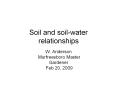 Soil and soil-water relationships W. Anderson Murfreesbor
