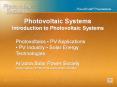Photovoltaic Systems Introduction to Photovoltaic System