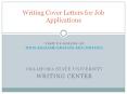 Writing Cover Letters for Job Applications VISIT US ONLIN