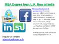 MBA Degree from U.K. Now at India