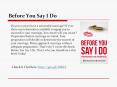 Before You Say I Do