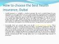How to choose the best health insurance, Dubai