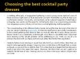 Choosing the best cocktail party dresses