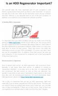 Is an HDD Regenerator Important?