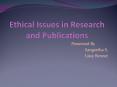 Ethical issues in research and publications