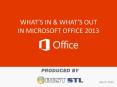 Microsoft Office 2013 - What's In and What's Out
