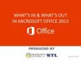 Microsoft Office 2013 - What's In and What's Out