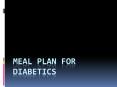 Meal plan for diabetics