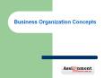 Forms of Business Organisation and Concepts