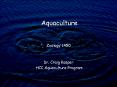 Aquaculture Zoology 1450 Dr. Craig Kasper HCC Aquacultur