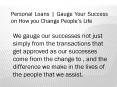 Personal Loans | Gauge Your Success on How you Change People’s Life