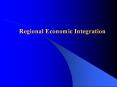 Regional Economic Integration Regional Economic Integratio