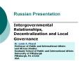 Russian Presentation Intergovernmental Relationships