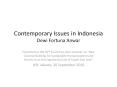 Contemporary Issues in Indonesia Dewi Fortuna Anwa