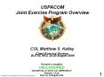 USPACOM J7 USPACOM Joint Exercise Program Overview CO