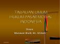 TINJAUAN UMUM HUKUM PASAR MODAL INDONESIA Dosen: Munawa