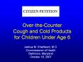 Over-the-Counter Cough and Cold Products for Children Unde
