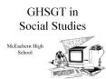 GHSGT in Social Studies McEachern High School Social Studie