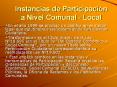 Instancias de Participaci n a Nivel Comunal - Local ..