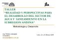taller  realidad y perspectivas para el desarrollo de