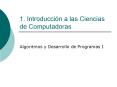 1. Introducci n a las Ciencias de Computadoras Algoritmos 