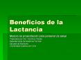 Beneficios de la Lactancia Modelo de presentaci n par