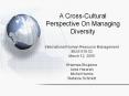 A Cross-Cultural Perspective On Managing Diversit
