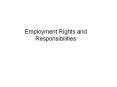 Employment Rights and Responsibilities Areas of ER