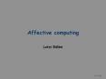 Lotzi B l ni Affective computing Emotions and computers