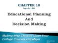 CHAPTER 10 Pages 241-266 Educational Planning And Decisio