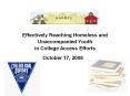 Effectively Reaching Homeless and Unaccompanied Youth i