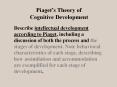 Piaget s Theory of Cognitive Development Describ