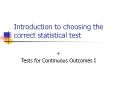 Introduction to choosing the correct statistical test 