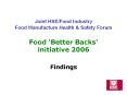 Joint HSE/Food Industry Food Manufacture Health & Safet