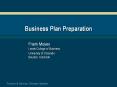 Business Plan Preparation Frank Moyes Leeds College o