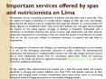 Important services offered by spas and nutricionista en Lima