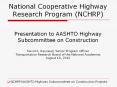 National Cooperative Highway Research Program (NCHRP