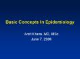 Basic Concepts In Epidemiology Amit Khera, MD, MSc June 7
