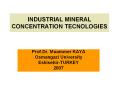 INDUSTRIAL MINERAL CONCENTRATION TECNOLOGIES Prof.Dr