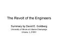 The Revolt of the Engineers Summary by David E. Goldber