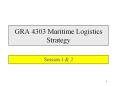 GRA 4303 Maritime Logistics Strategy Session 1 & 2 GRA 430