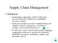 Supply Chain Management Definition an integrative approach