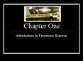 Chapter One Introduction to Forensics Science Forensi