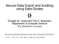 Secure Data Export and Auditing using Data Diodes Douglas W
