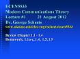 Modern Communications Theory Lecture #1 21 August 2012 Dr
