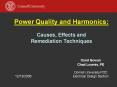 Power Quality and Harmonics: Causes, Effects and Remediatio